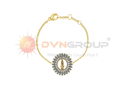 Gold Plated CZ Virgin Mary Bracelet